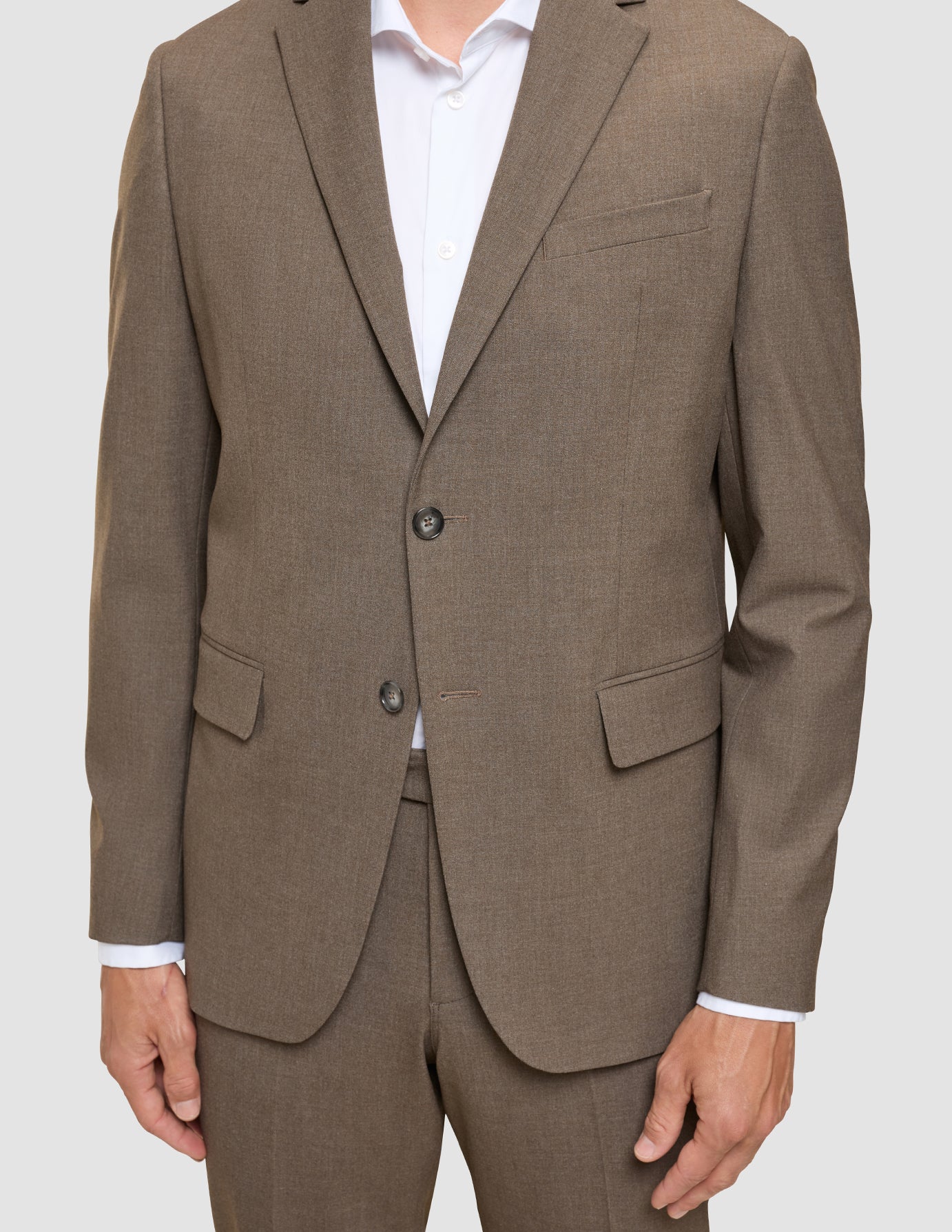 Essential Blazer Slim Saddle Brown Melange